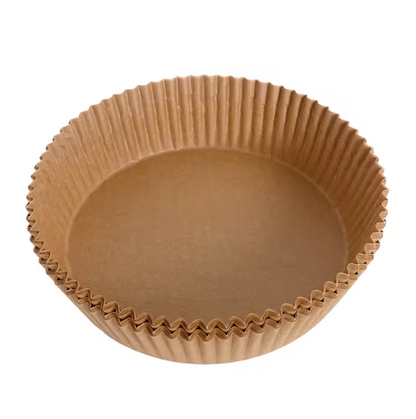 Air Fryer Papir 50-pakning - 20 cm Engangspapir for Airfryer Brun