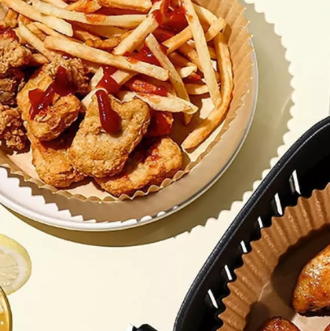 Air Fryer Papir 50-pakning - 20 cm Engangspapir for Airfryer Brun